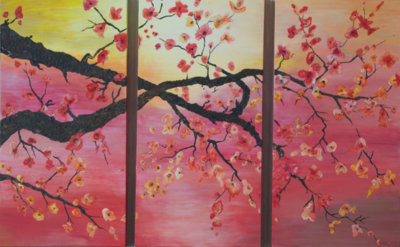 Celia Avigdor_Cherry blossom (triptych)