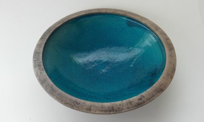 Turquoise Crackle Raku Bowl