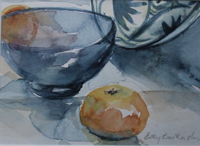 Oranges and Glass Bowl